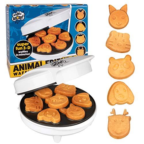 Animal Mini Waffle Maker- Makes 7 Fun, Different Shaped Pancakes Including a Cat, Dog, Reindeer & Mo | Amazon (US)