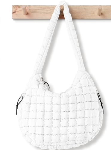 Puffer Tote Bag for Women Large Quilted Tote Bag Quilted Carryall Bag Soft Puffy Crossbody Bag Hobo Handbags Puff Purse | Amazon (US)