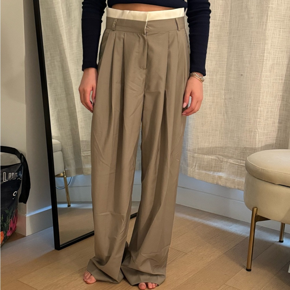 Source Unknown (Beside_You) double waistband tailored trousers | Poshmark