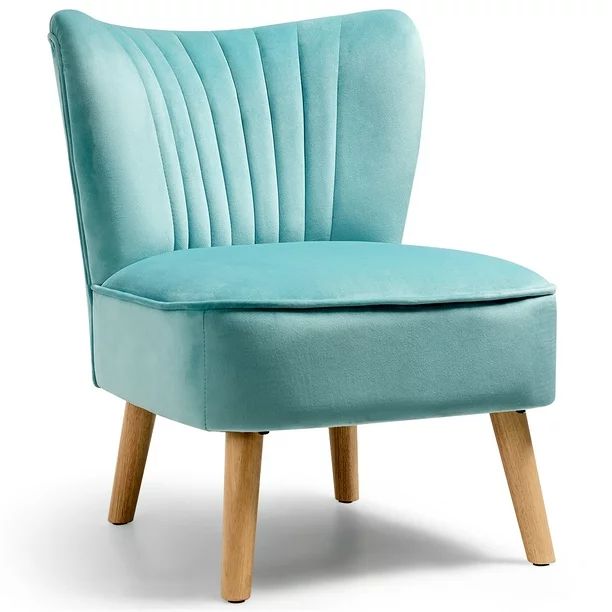 Costway Armless Accent Chair Modern Velvet Leisure Chair Single Upholstered | Walmart (US)