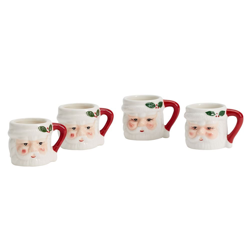 Santa Ceramic Shot Glasses, Set of 4 | Pottery Barn (US)