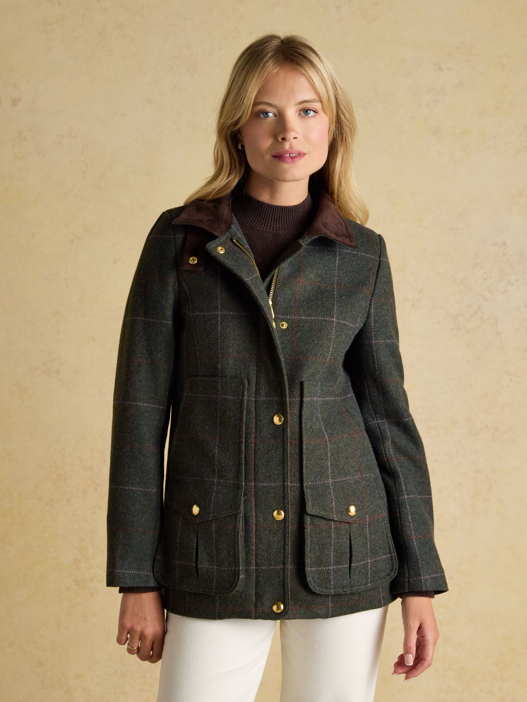 Classic Fieldcoat Green Tweed Coat | Joules | Joules
