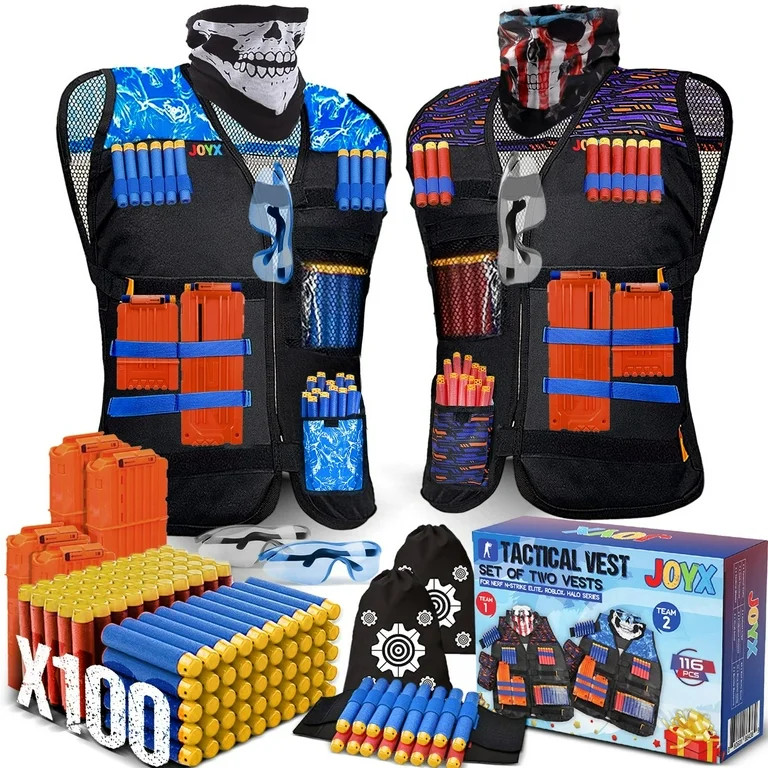 JoyX Tactical Vest Kit Action-Packed Party Supplies: Compatible with Nerf Blaster Guns, Foam Dart... | Walmart (US)