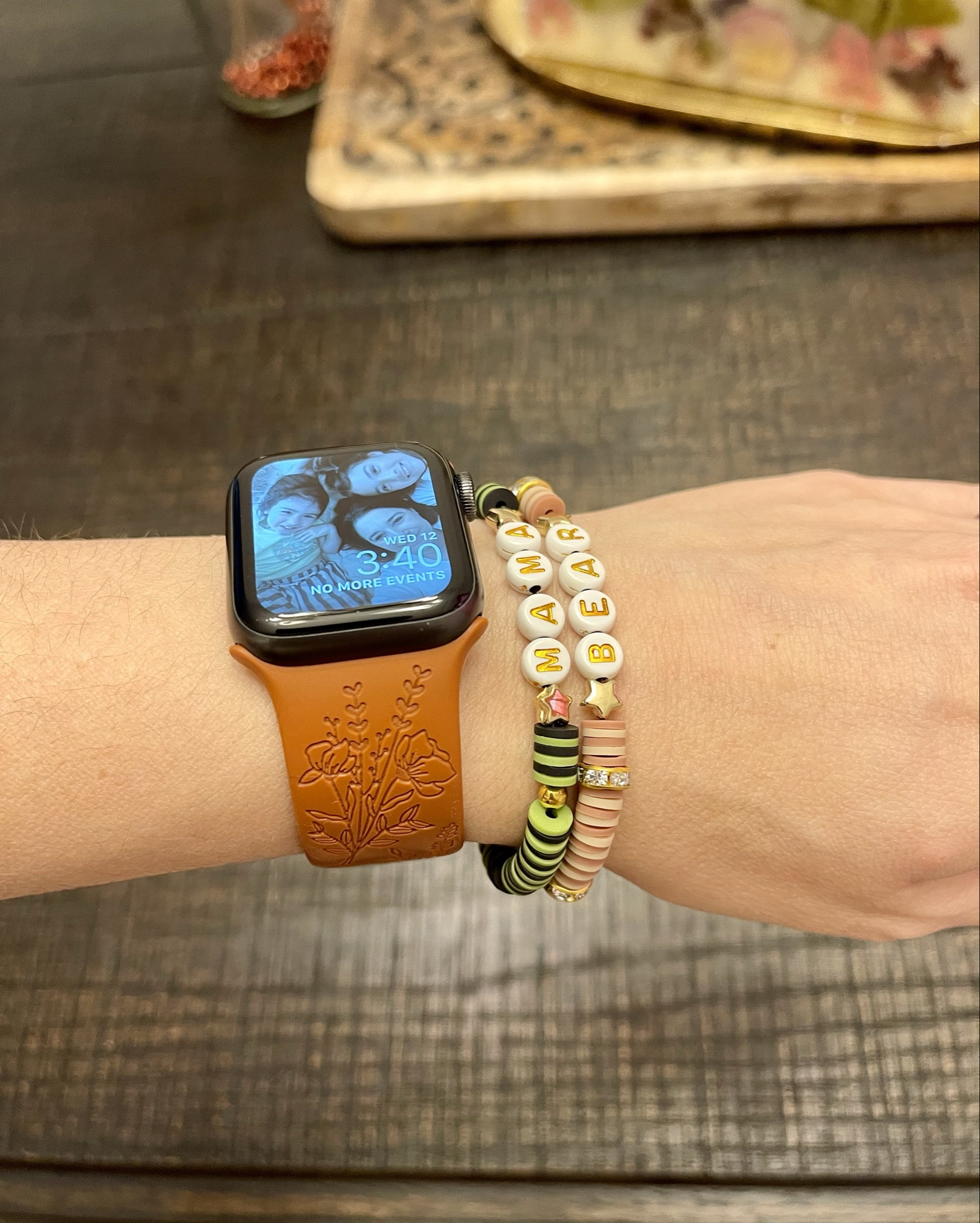 Love LOVE love the mama bear bracelets my daughter made me! 

We got her a bead making kit from Amazon to make clay bead jewelry and she’s loving it!

It goes perfect with my boho Apple Watch band! 🤍🤎

#LTKKids #LTKFamily #LTKFindsUnder50