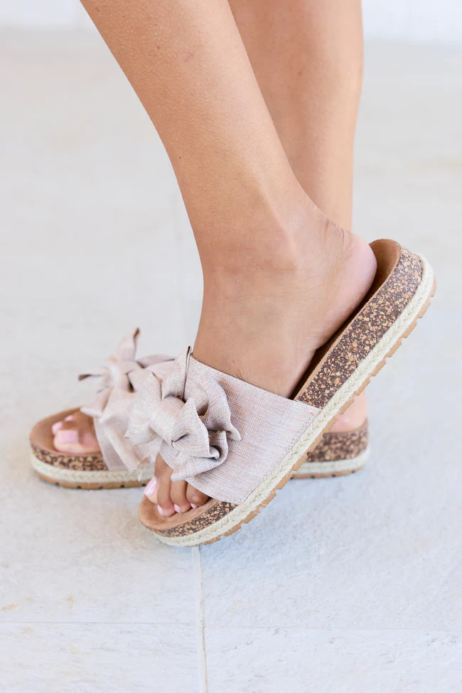 Clash Gold Bow Sandal | Pink Lily