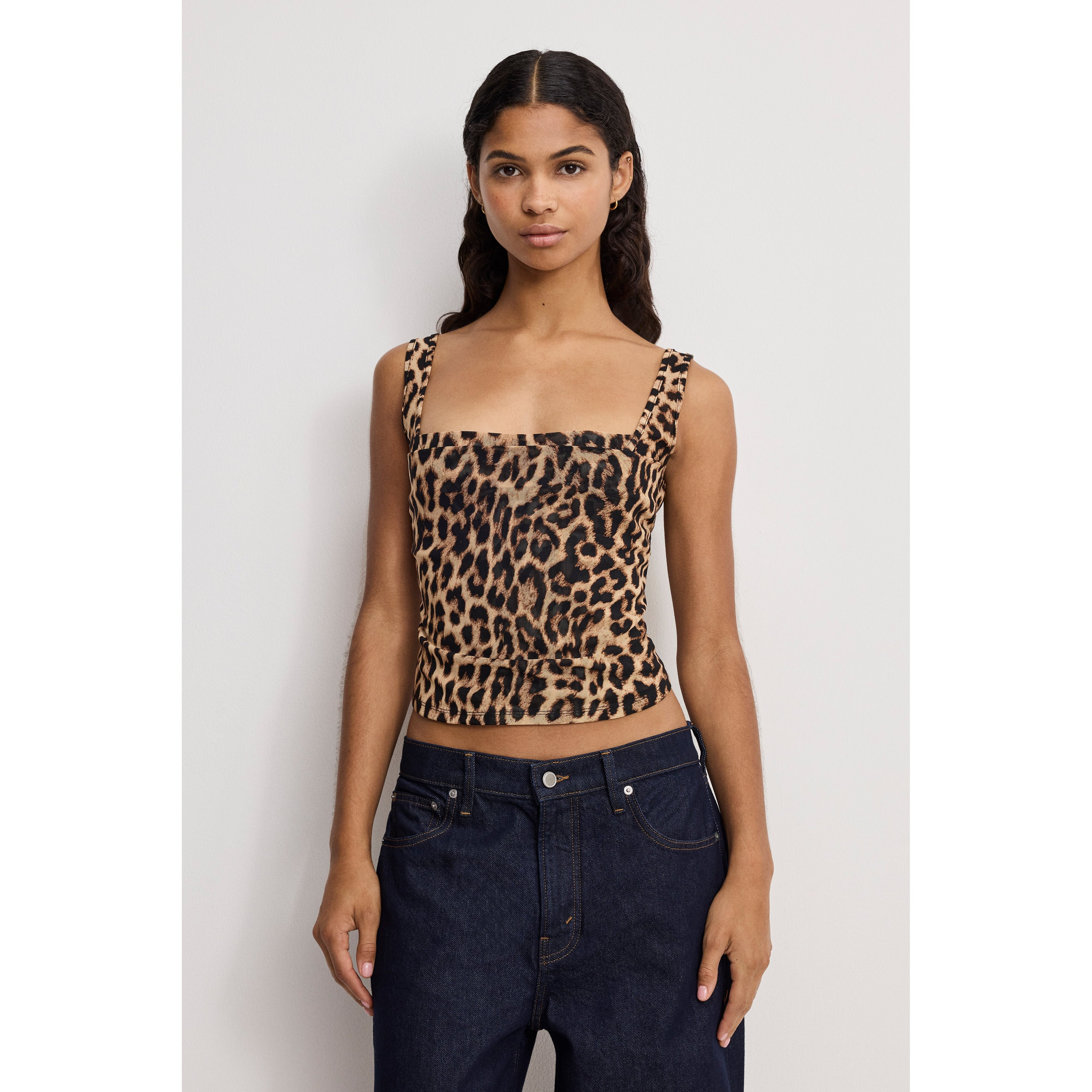 Women's Mesh Bustier | Lucky Leopard Size XS | Good American by Khlo� Kardashian | Good American