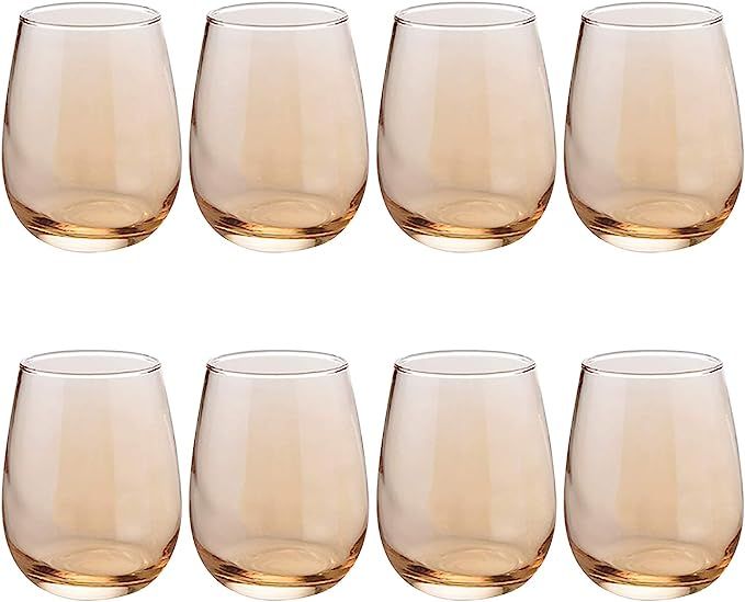 Wine Glasses 20oz,Golden Champangne Glasses,Heavy Base Beverages Cups Drinking Cups For Party,Bar... | Amazon (US)