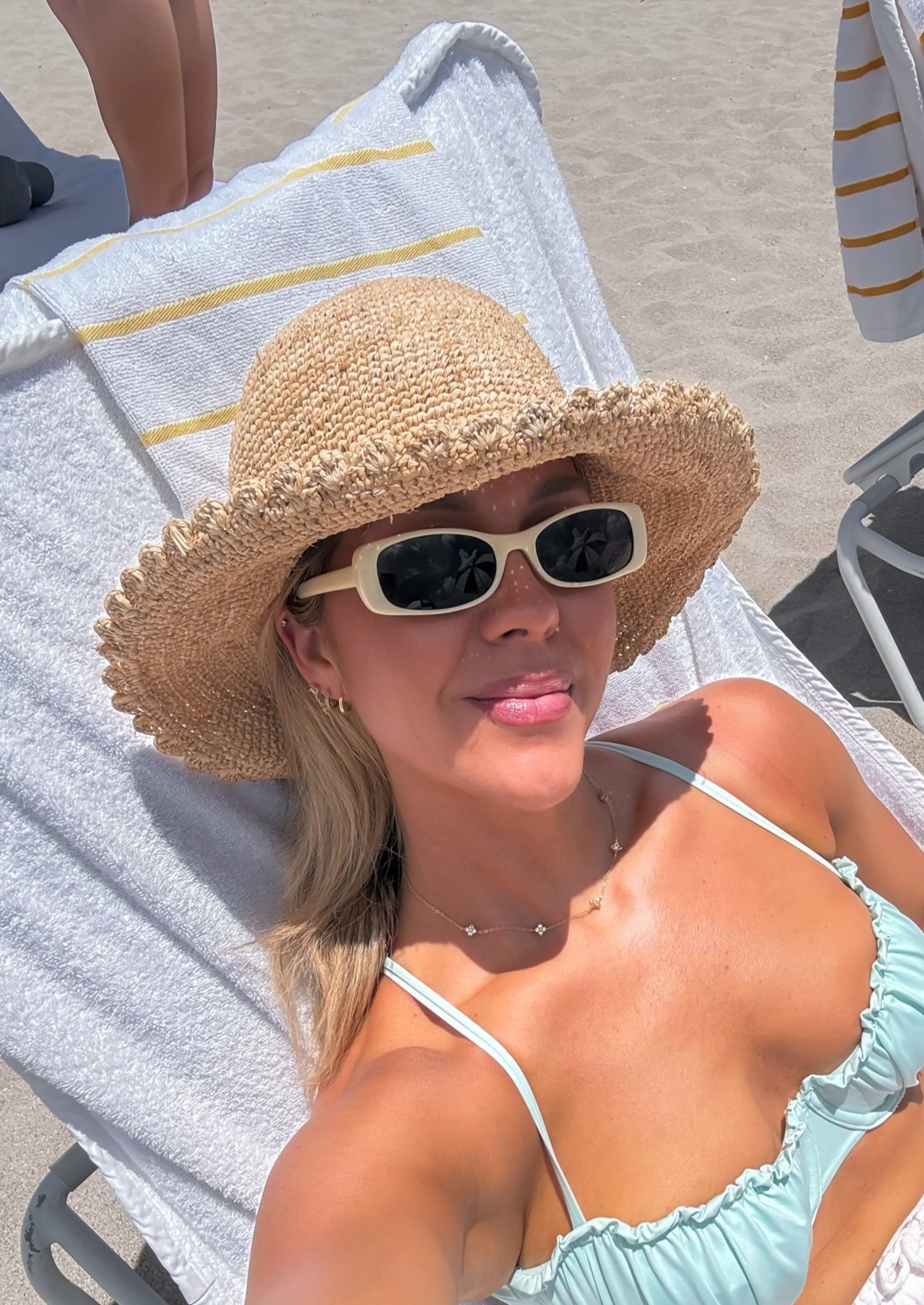 Loved this scalloped raffia  beach hat! Under $20 - such a good find! Great quality and I got it wet at the beach every day and still held its shape and looks good! Linked bikini and similar sunglasses

#LTKSwim #LTKTravel #LTKSaleAlert