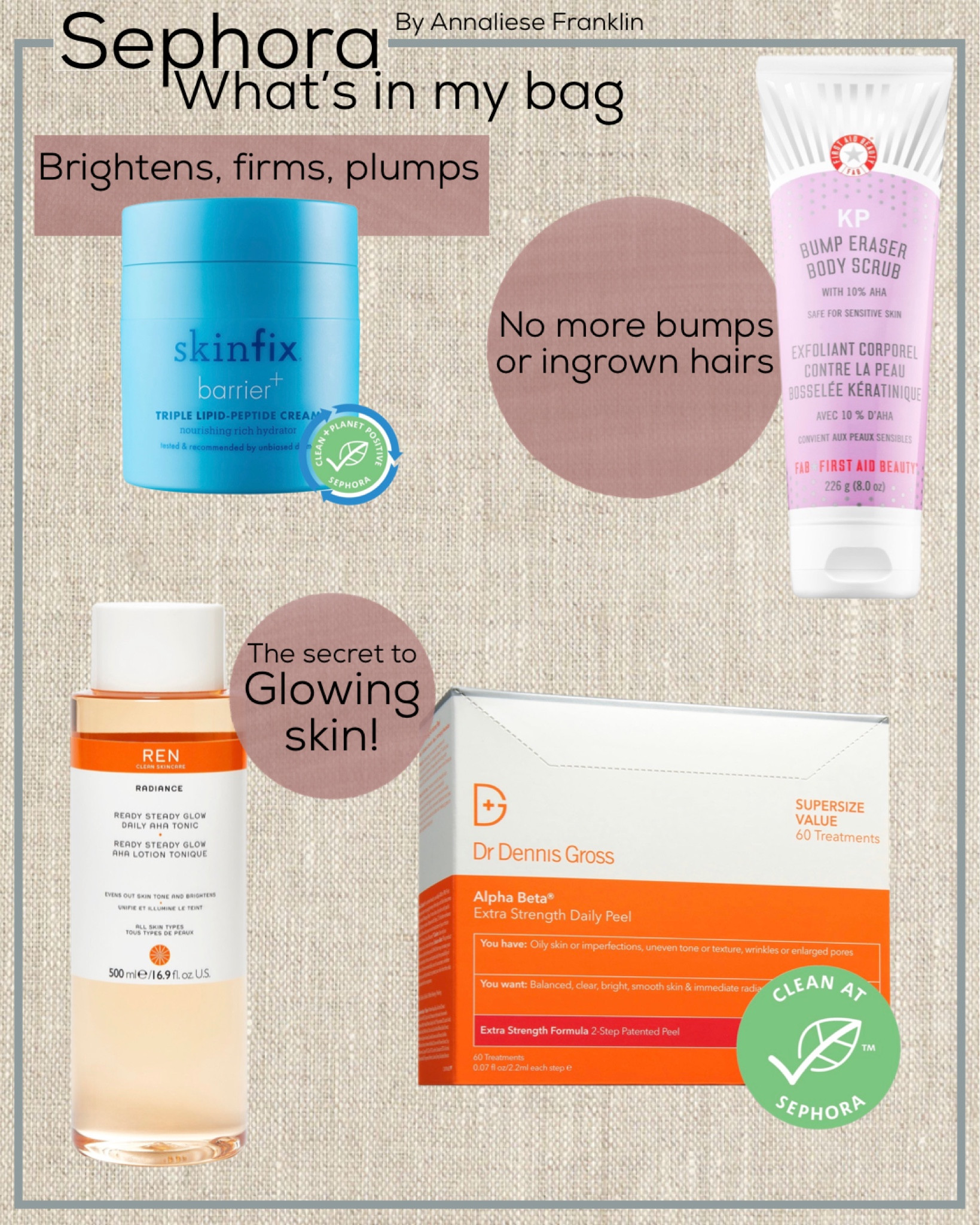 Sephora skincare | clean beauty | vegan beauty | vegan skincare | clean skincare | anti-aging skincare | smooth skin | toner | chemical peel | exfoliating pads | moisturizer | ingrown hair treatment | body treatment 

#LTKbeauty