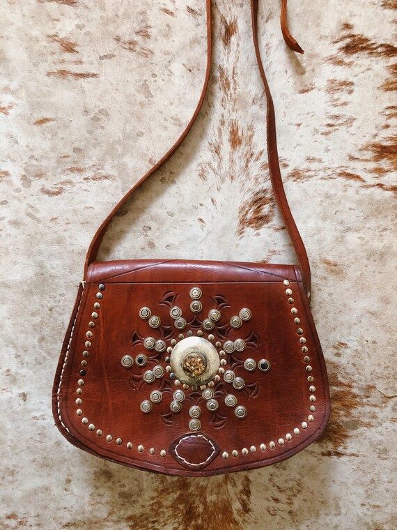 Brown Leather Purse / Boho Leather Crossbody / Western Handbag / Festival Bag / Gift for Her / St... | Etsy (NL)