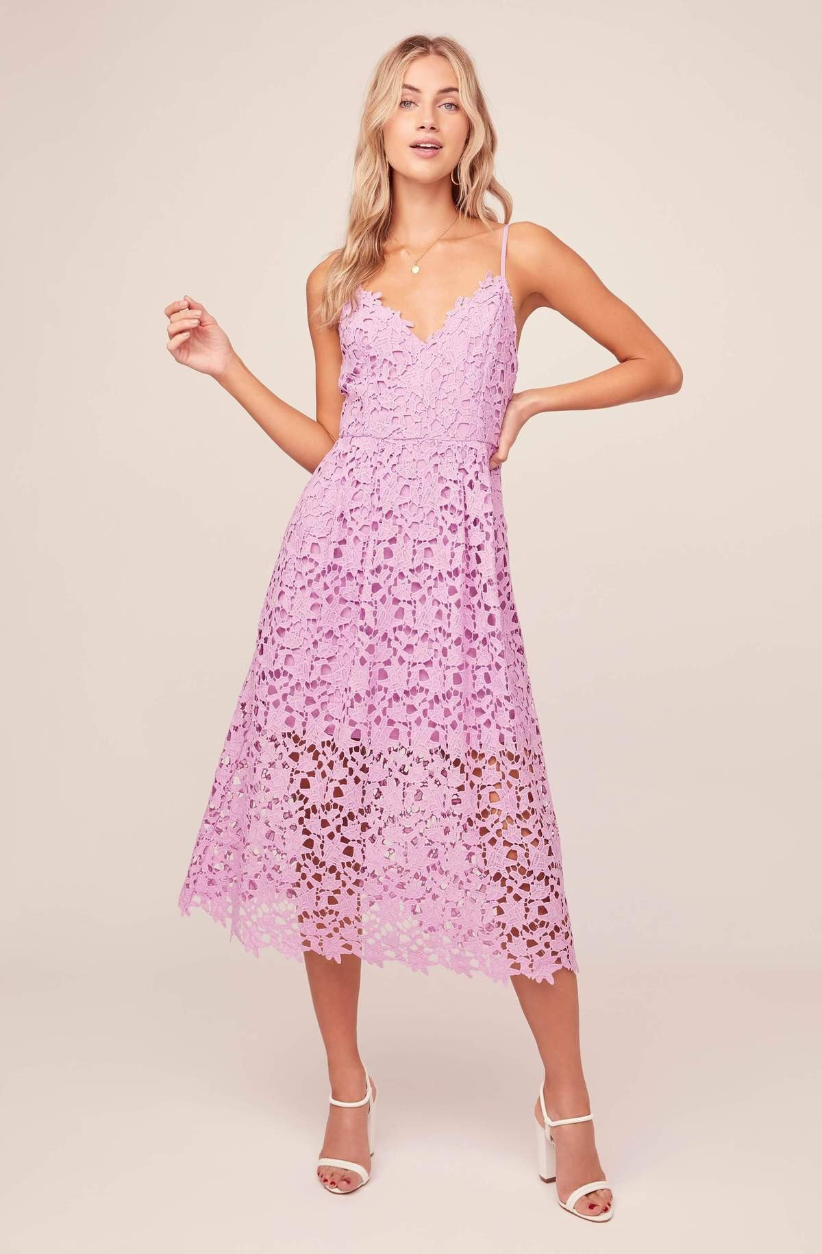 Lace A Line Midi Dress | ASTR The Label (US)