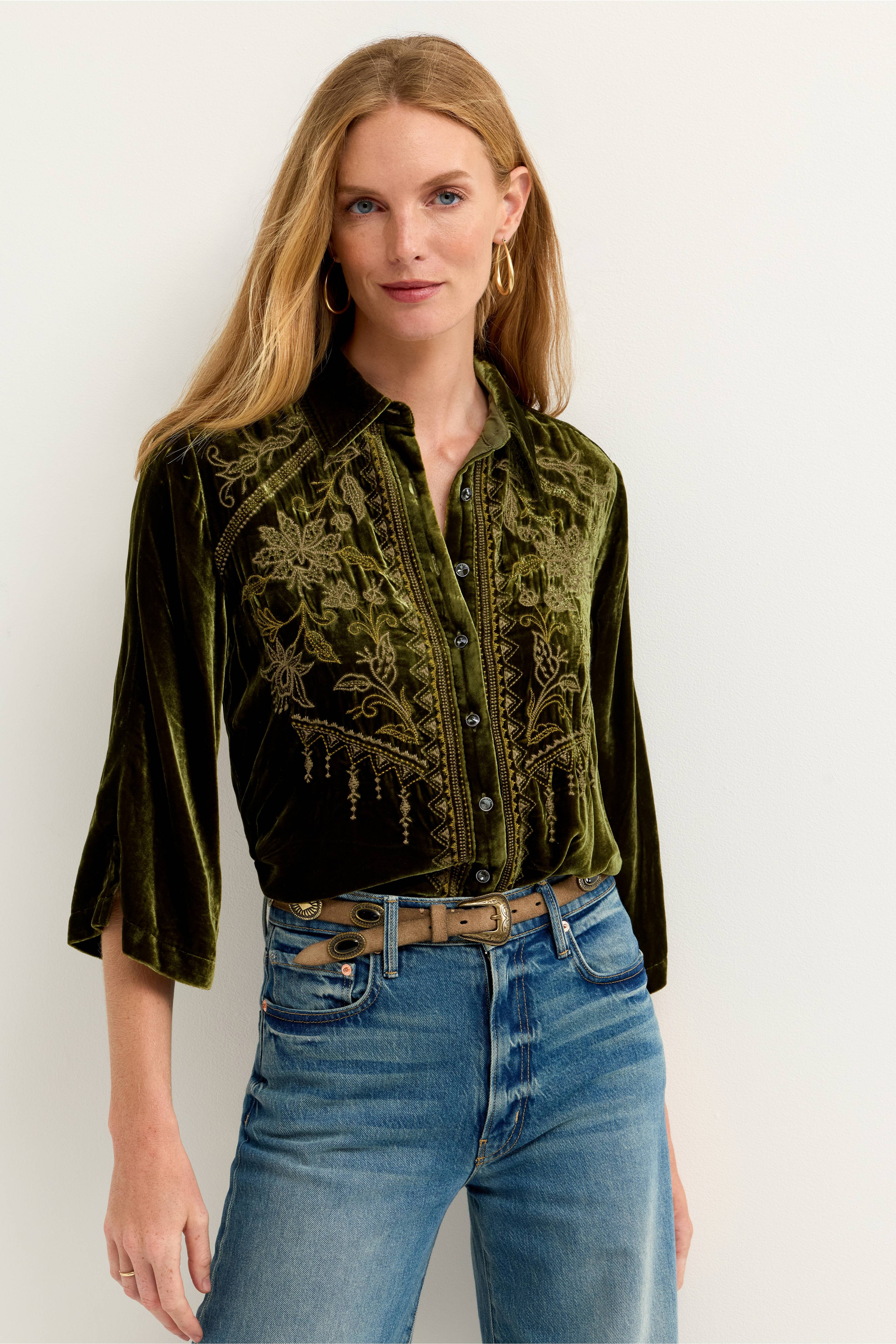 KIMONO SLEEVE BUTTON DOWN
                                
                                    
 ... | Johnny Was