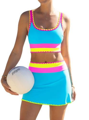 popvil High Waisted Bikini Sets for Women Tummy Control Swimsuits 3 Piece Bathing Suits Neon Swimwear with Skirt 2026 | Amazon (US)