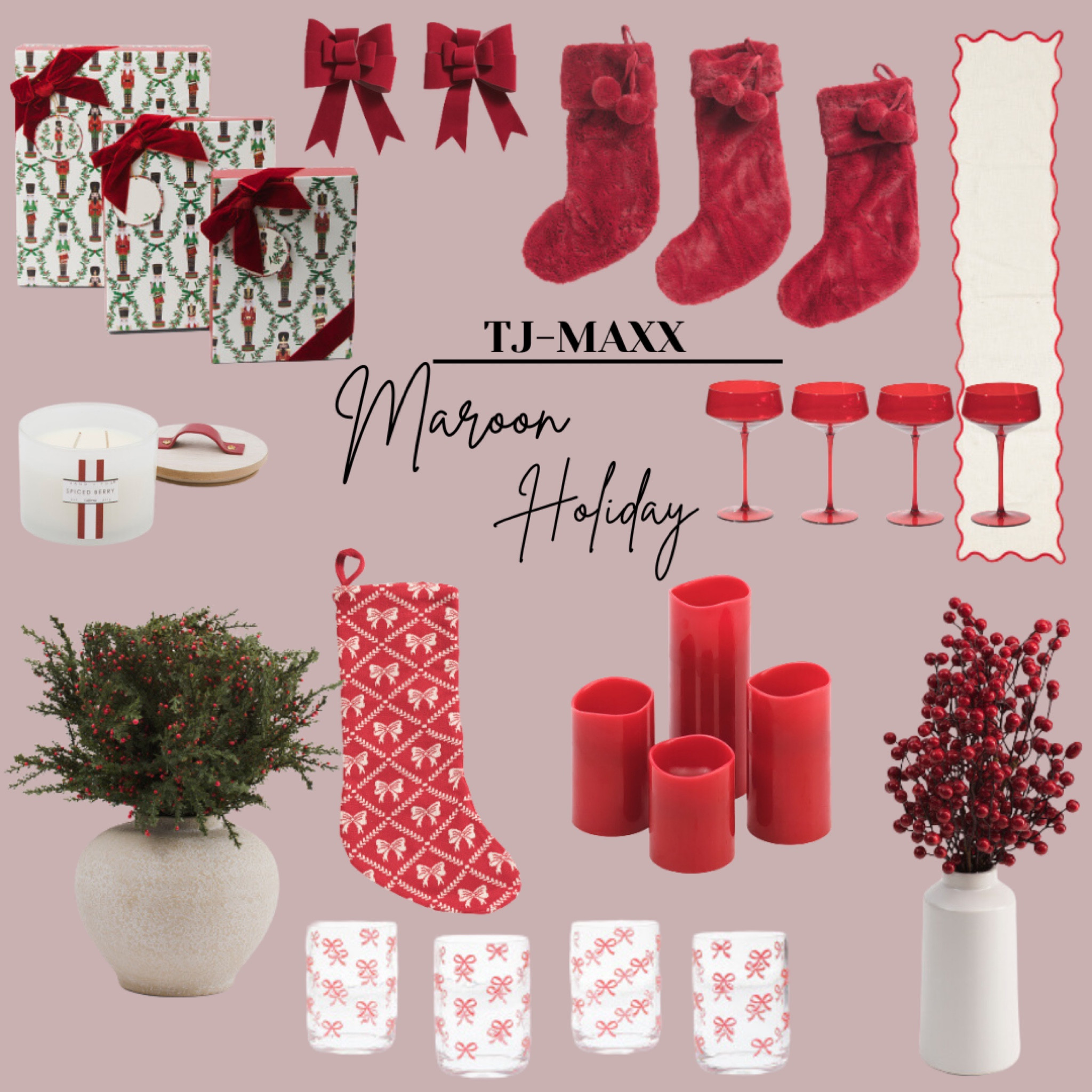 Maroon is all the rave this season 🌲🎅🍷 #christmas #maroon #holidays #decor 

#LTKHome #LTKHoliday #LTKSeasonal