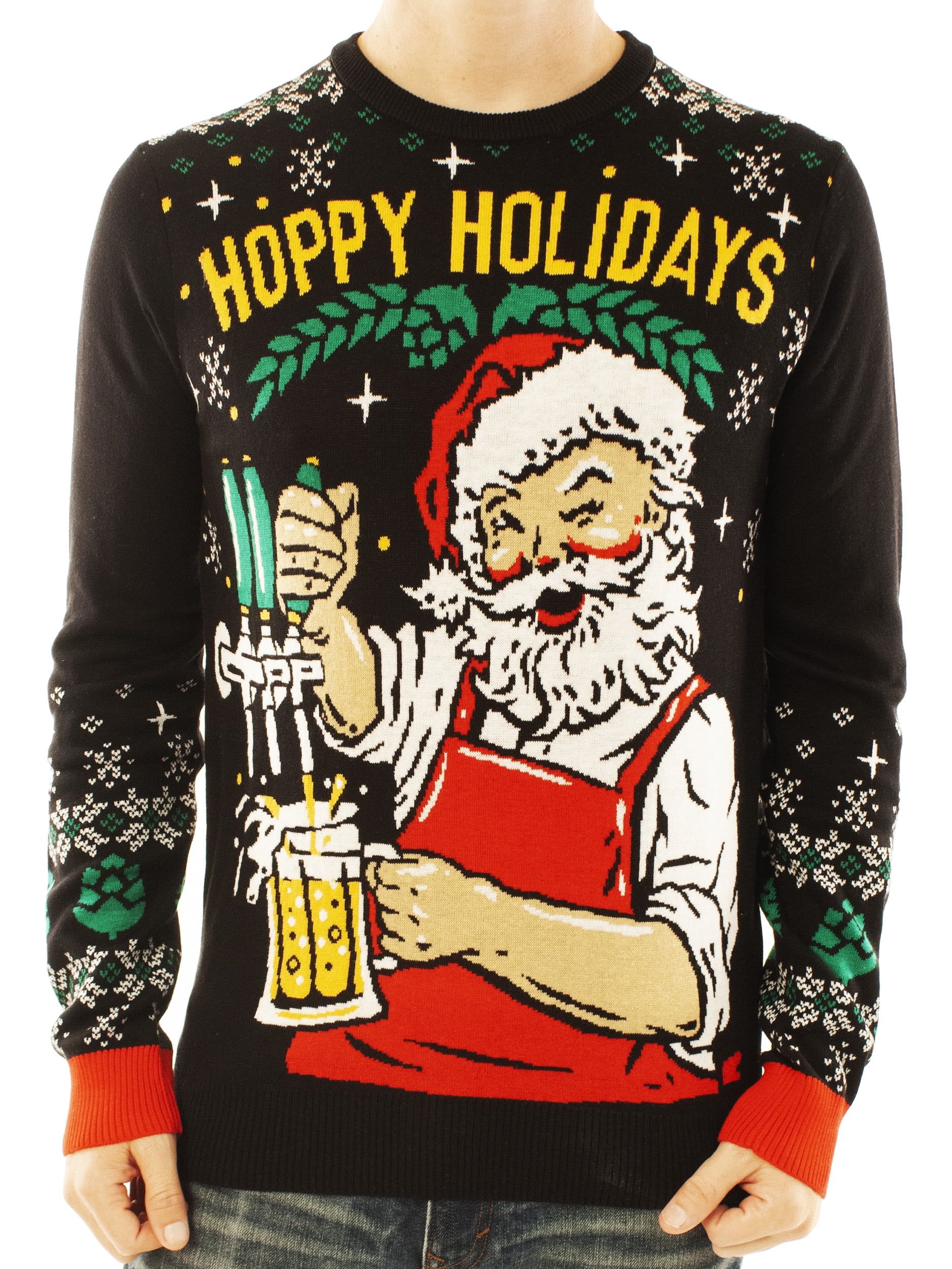 Ugly Christmas Party Sweater Unisex Men's Hoppy Holidays Santa Beer Drinking-M - Walmart.com | Walmart (US)