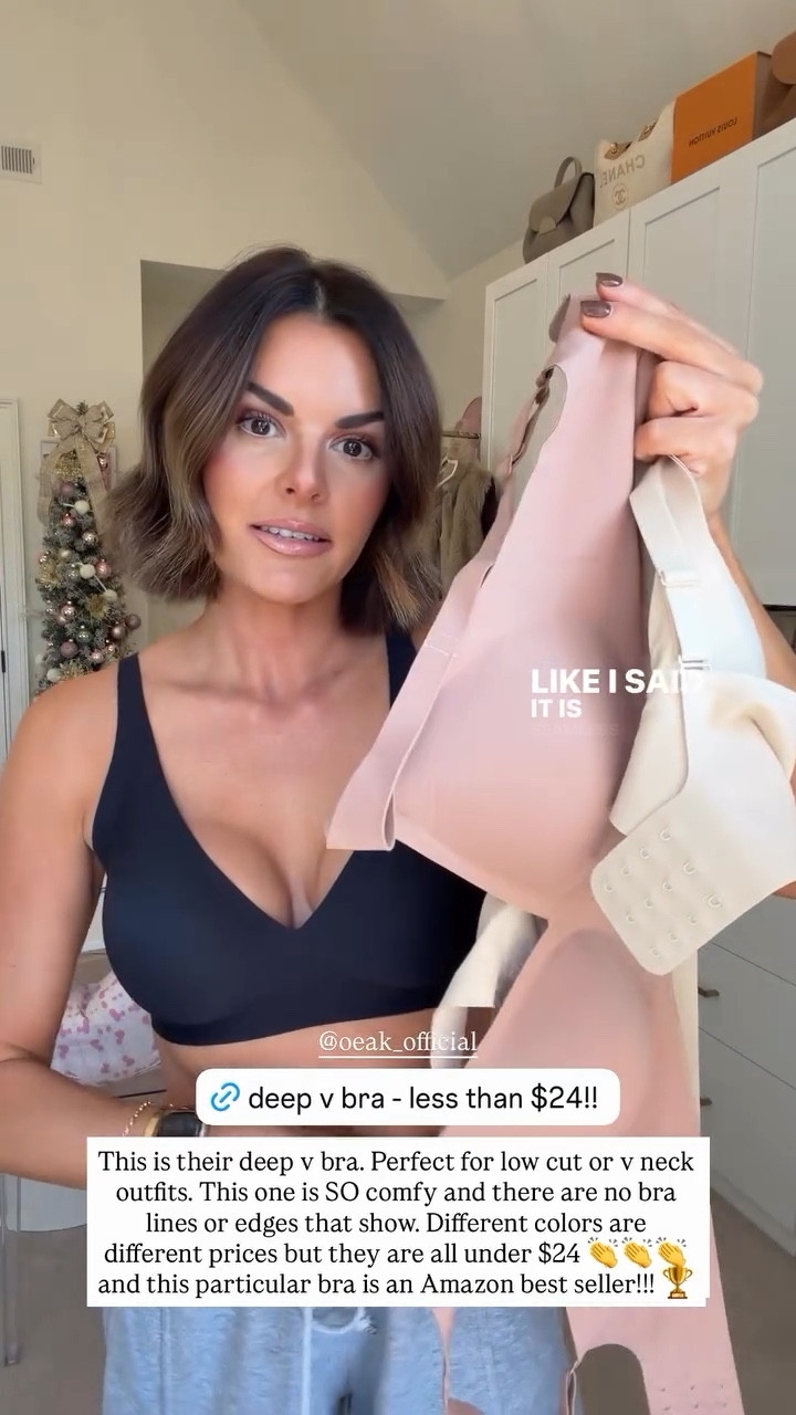 This is their deep v bra. Perfect for low cut or v neck outfits. This one is SO comfy and there are no bra lines or edges that show. Different colors are different prices but they are all under $24 👏👏👏 and this particular bra is an Amazon best seller!!! 🏆

Amazon finds, Amazon bras, undergarments, Amazon sale, Katy Harrell 

#LTKFindsUnder50 #LTKSaleAlert