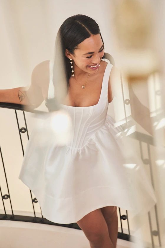 Bubbly Love White Taffeta Corset Mini Dress | Lulus