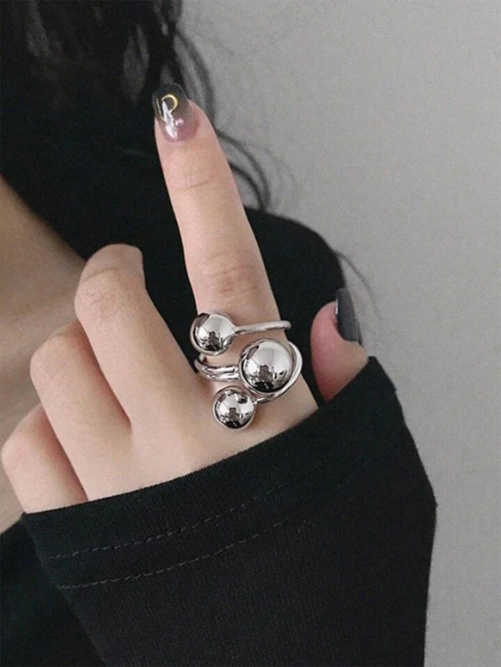 1pc European And American Fashion Alloy Bead Ring For Women, Party Accessory | SHEIN