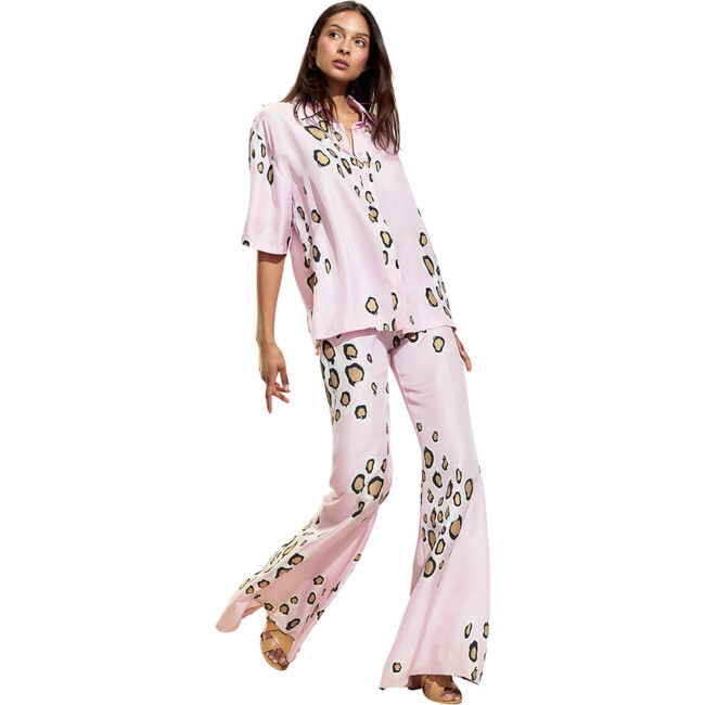 Cynthia Rowley | Amalfi Flare Pant, | Silk (Pink Gold, Size Medium) | Maisonette | Maisonette