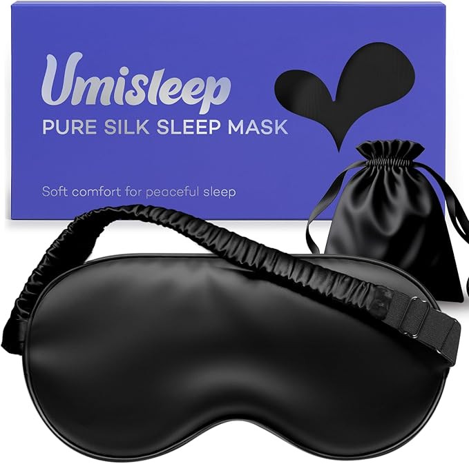 Umisleep Sleep Mask for 100% Pure Mulberry Silk, 22 Momme 6A Soft Eye Masks for Sleep, Adjustable... | Amazon (US)