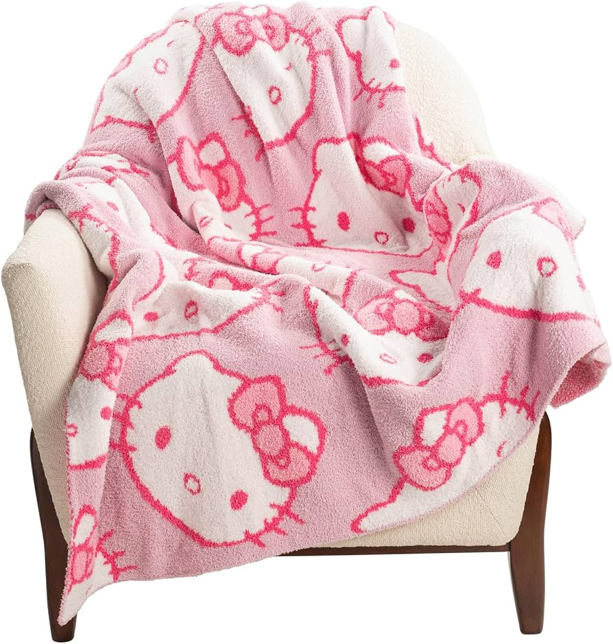 Jay Franco Hello Kitty Feather Knit Fluffy Throw Blanket - Pink Fuzzy Blanket Measures 50 x 60 In... | Amazon (US)