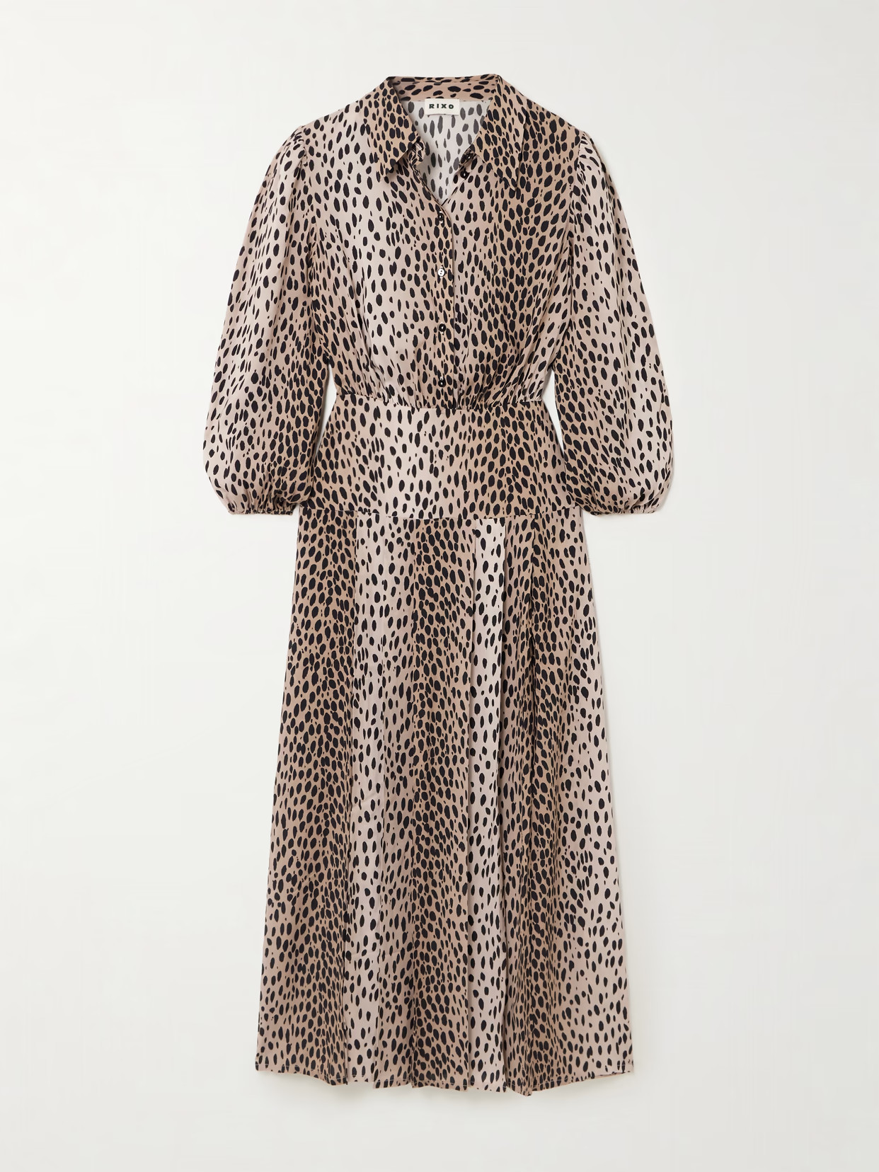 RIXO - Izzy Antelope-print Crepe De Chine Midi Shirt Dress - Leopard print | NET-A-PORTER (UK & EU)