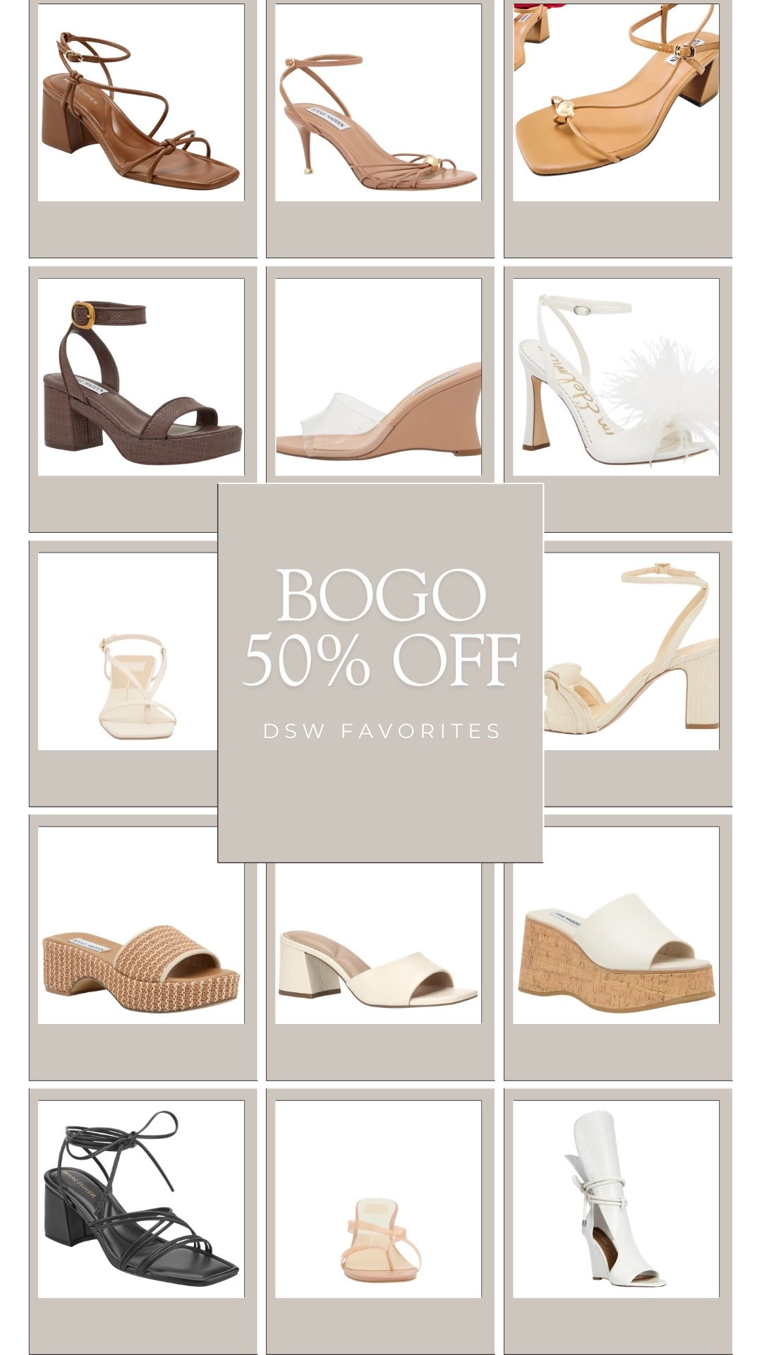 Stock up on sandals, sneakers, heels, and more with DSW’s BOGO 50% off sale!!

#LTKSaleAlert #LTKWedding #LTKootd