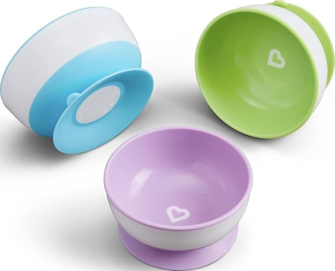 Munchkin Stay Put Baby Suction Bowl Set| Baby Bowls for Weaning| Baby Feeding Suction Dish Pack| ... | Amazon (UK)