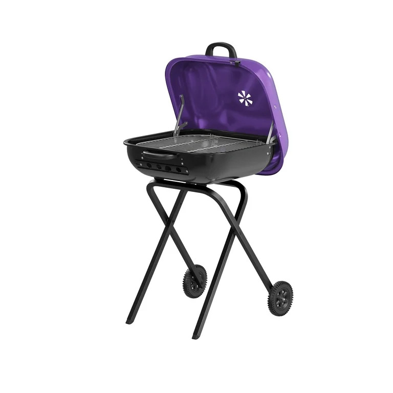 Americana Walk-A-Bout 100% Pre-assembled Portable Steel Charcoal Grill in Purple | Walmart (US)
