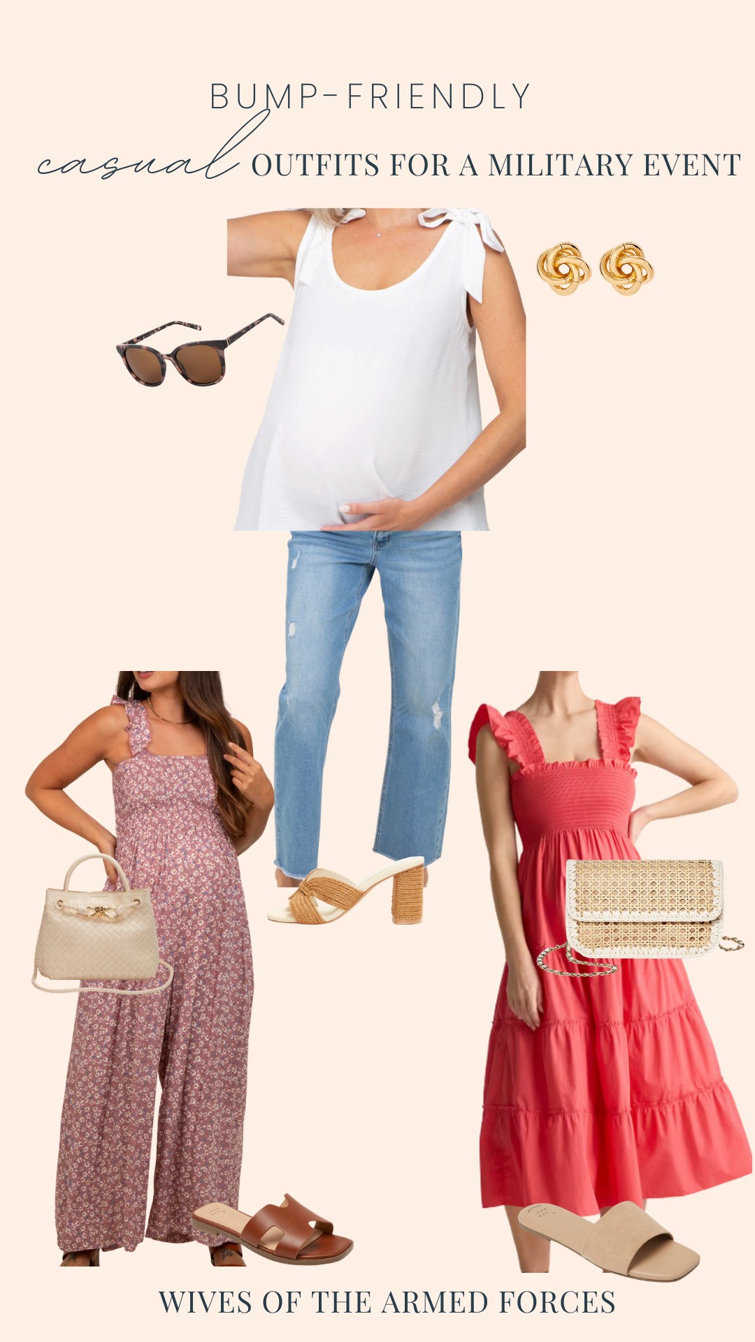 These bump-friendly outfit options are perfect for any casual military events this spring! These are flowy, bright, and comfortable!  

 #LTKmomlife
