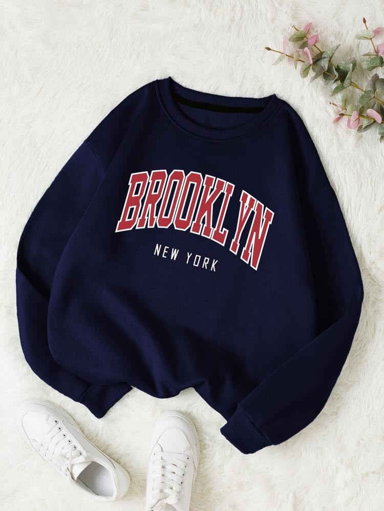 Letter Graphic Thermal Lined Sweatshirt | SHEIN