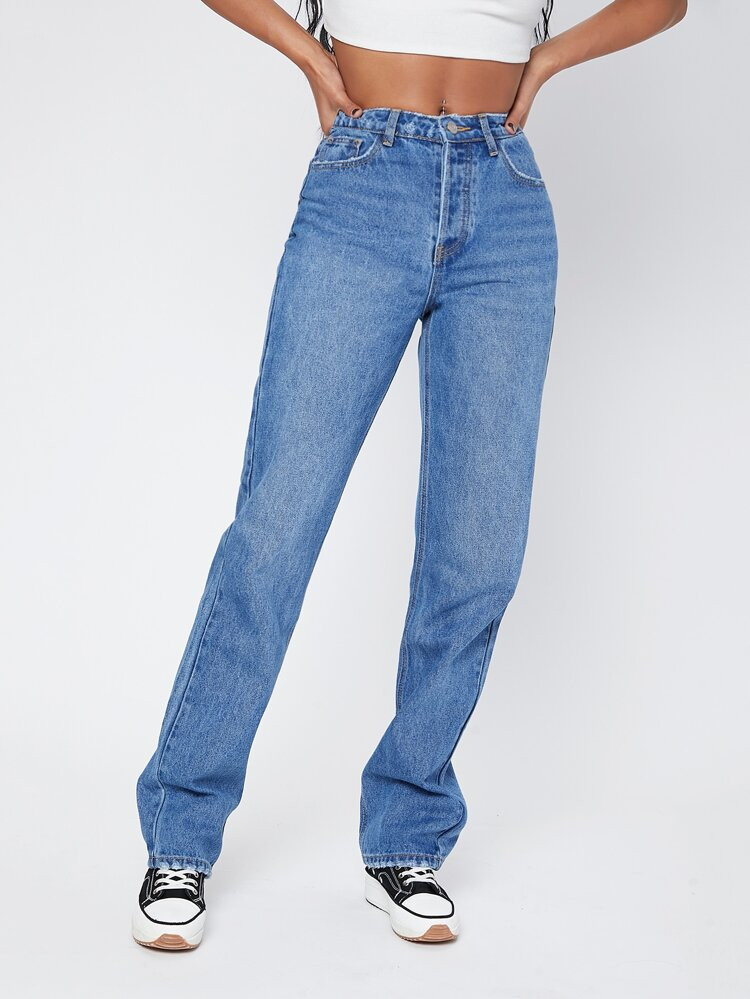 SHEIN Zipper Fly Boyfriend Jeans | SHEIN