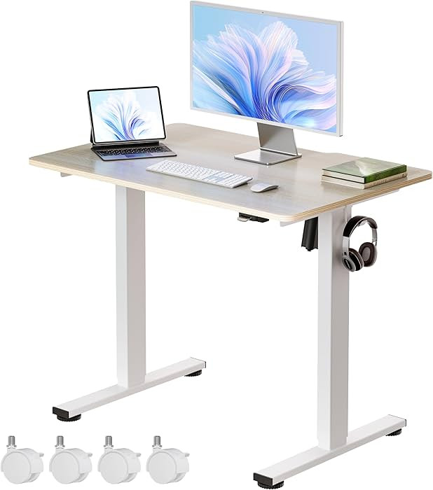 Okin Electric Small Standing Desk Adjustable Height, 36" x 24" Whole Piece Desktop Memory Compute... | Amazon (US)