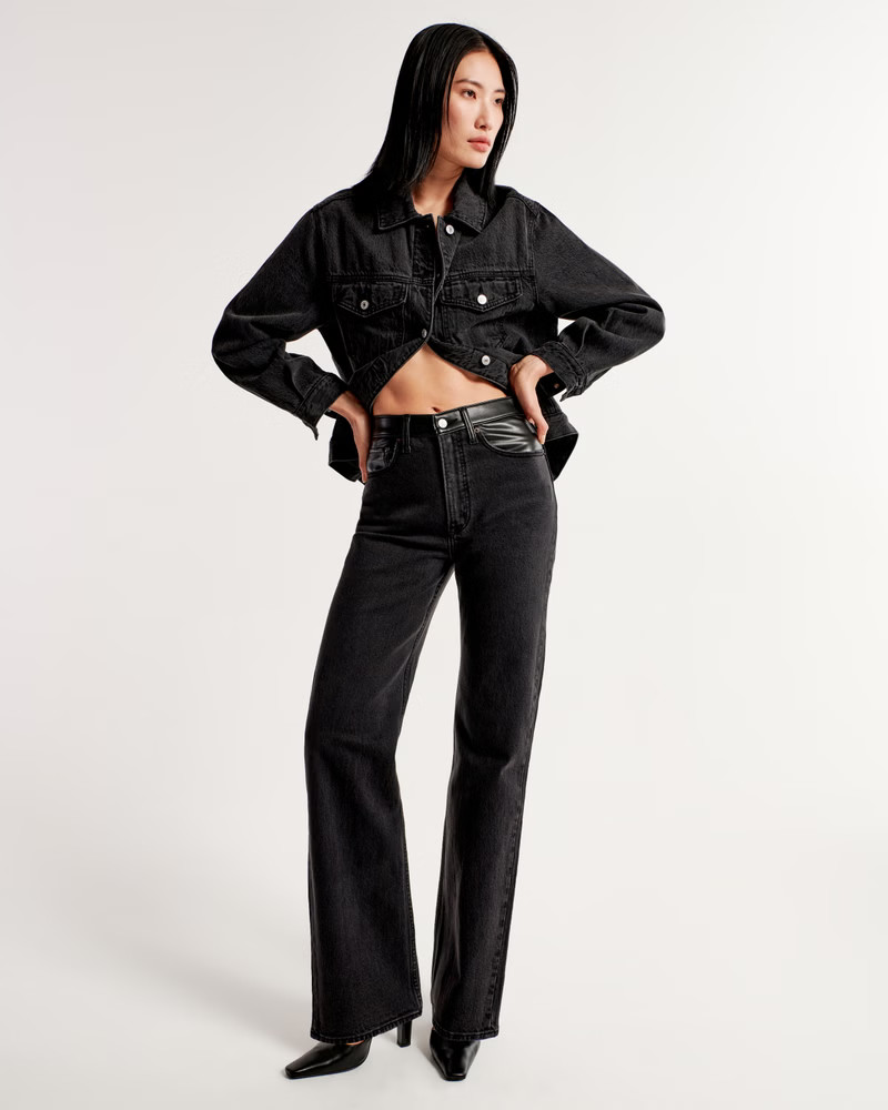 Mixed Fabric High Rise 90s Relaxed Jean | Abercrombie & Fitch (US)