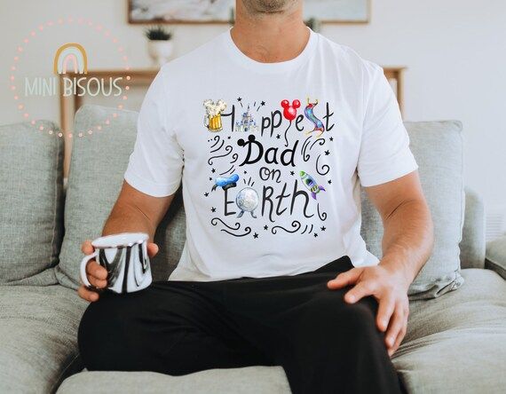 Happiest Dad on Earth Men's t shirt, Mouse Park shirts, Men family shirts kids shirt, Mouse Trip ... | Etsy (US)