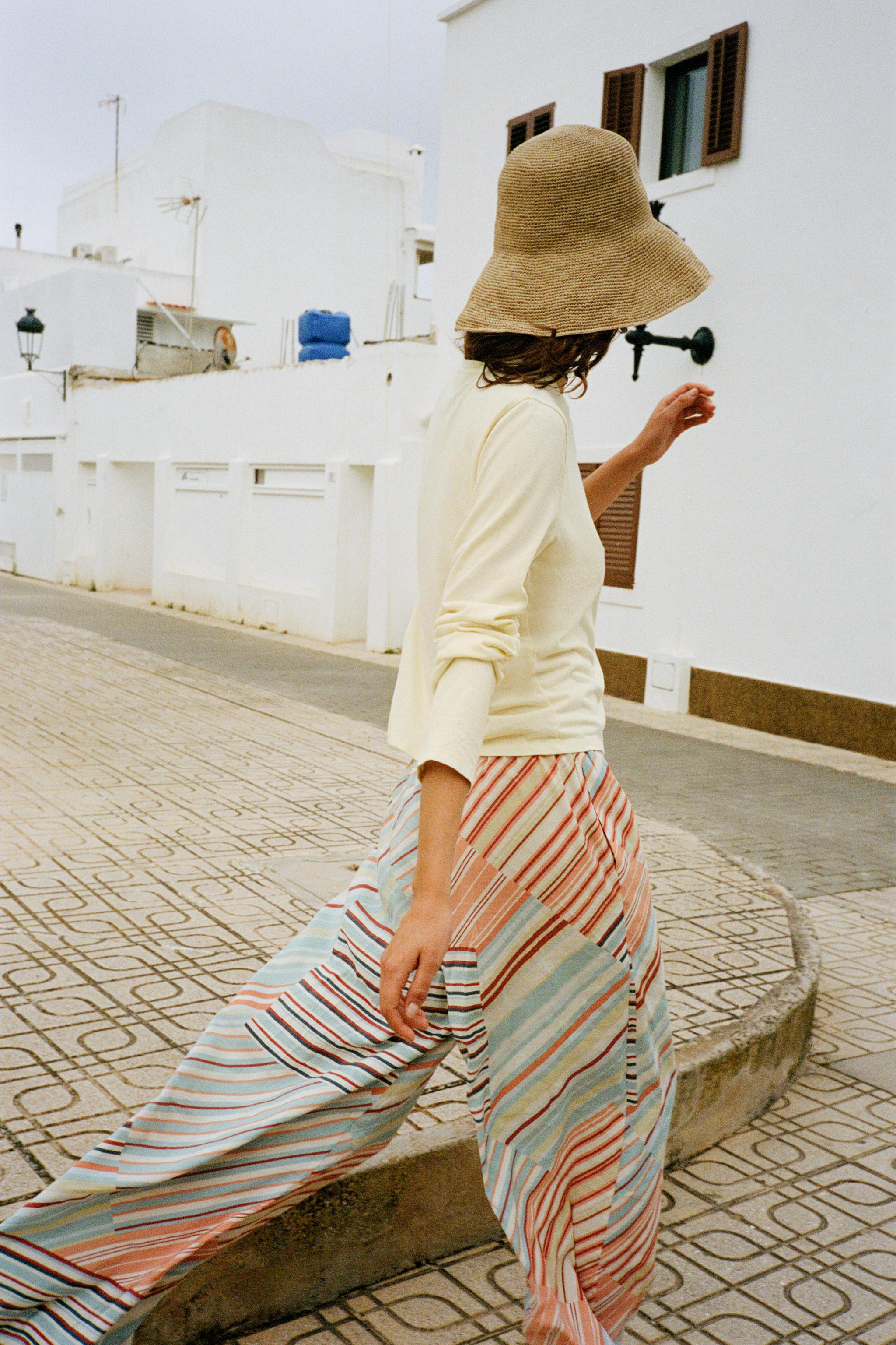 STRIPED WIDE-LEG TROUSERS | Zara UK