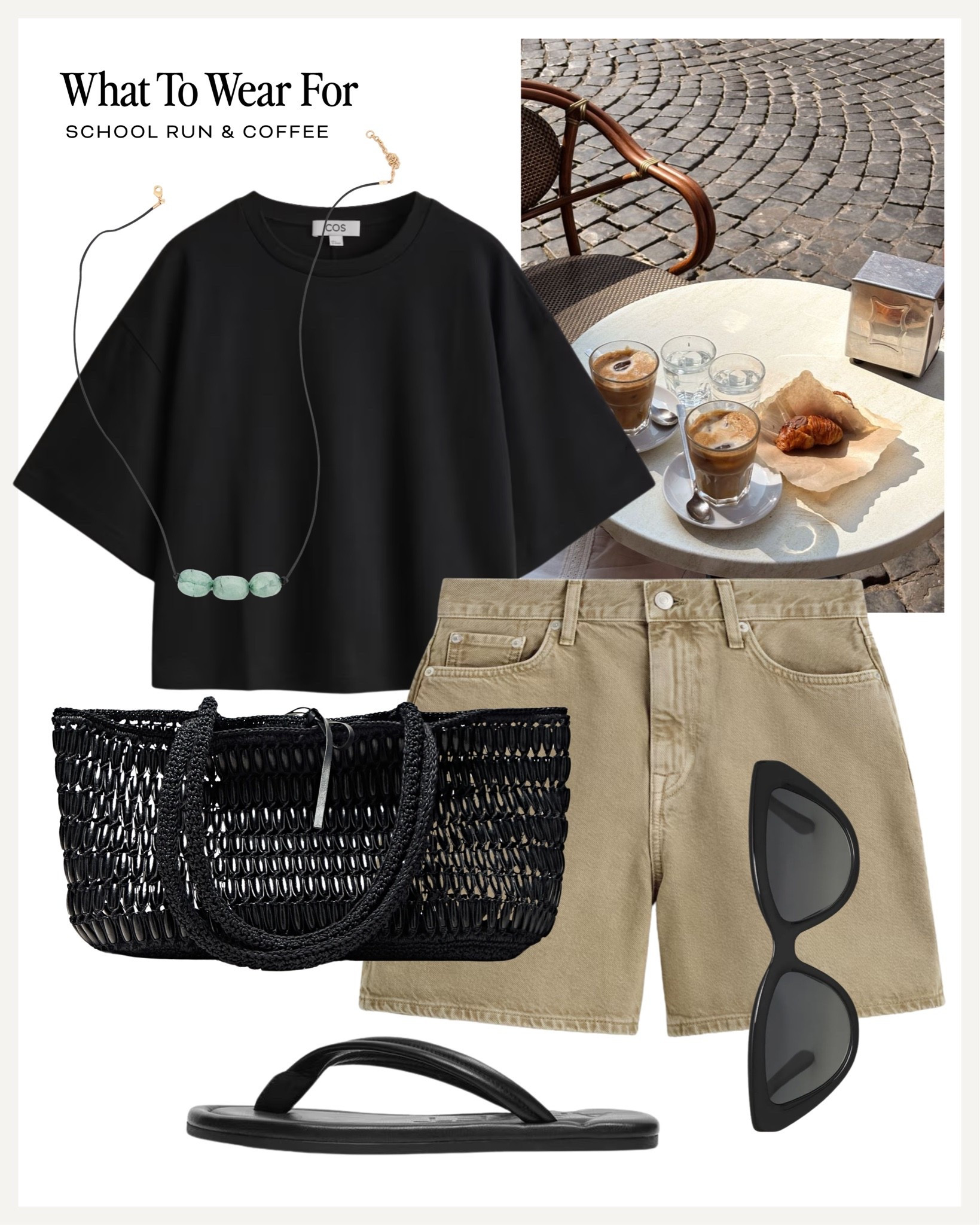 School run & coffee ☕️ 

Denim shorts, black bag, sandals, summer outfit, heatwave style, easy outfits

#LTKsummer