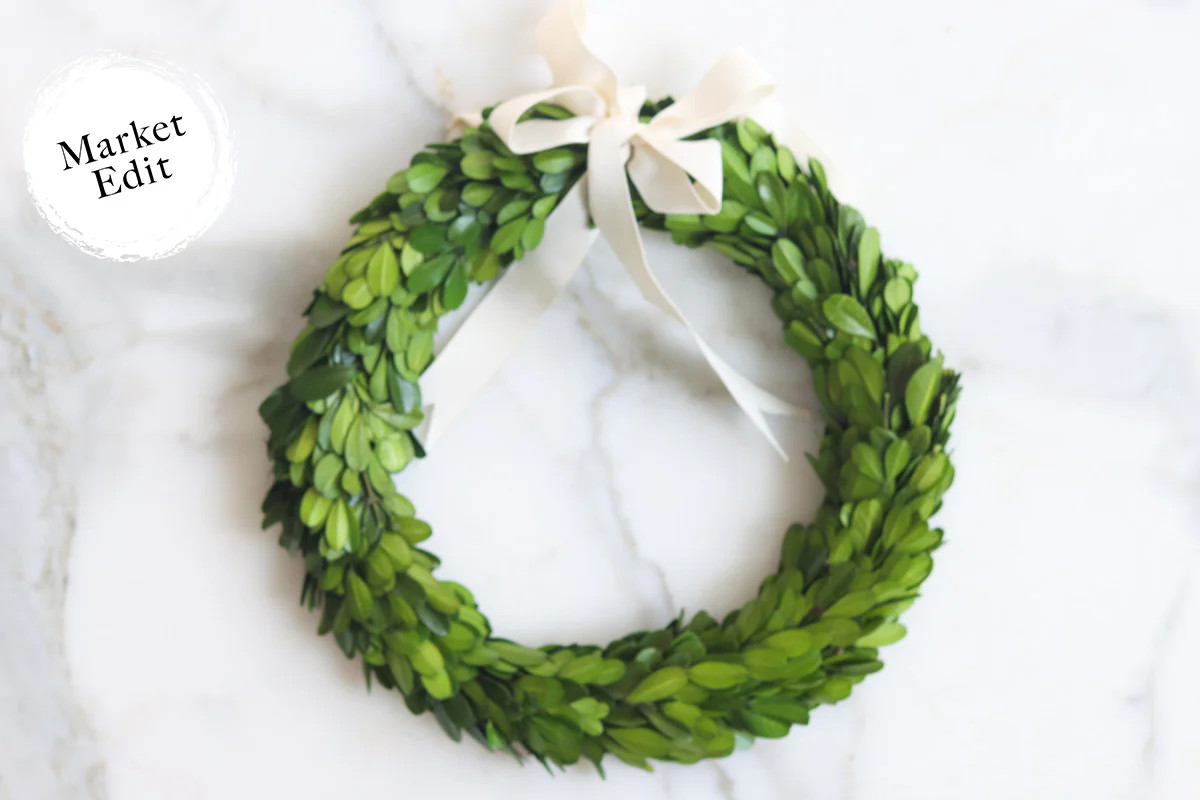 Boxwood Wreath With Ribbon, Large | etúHOME