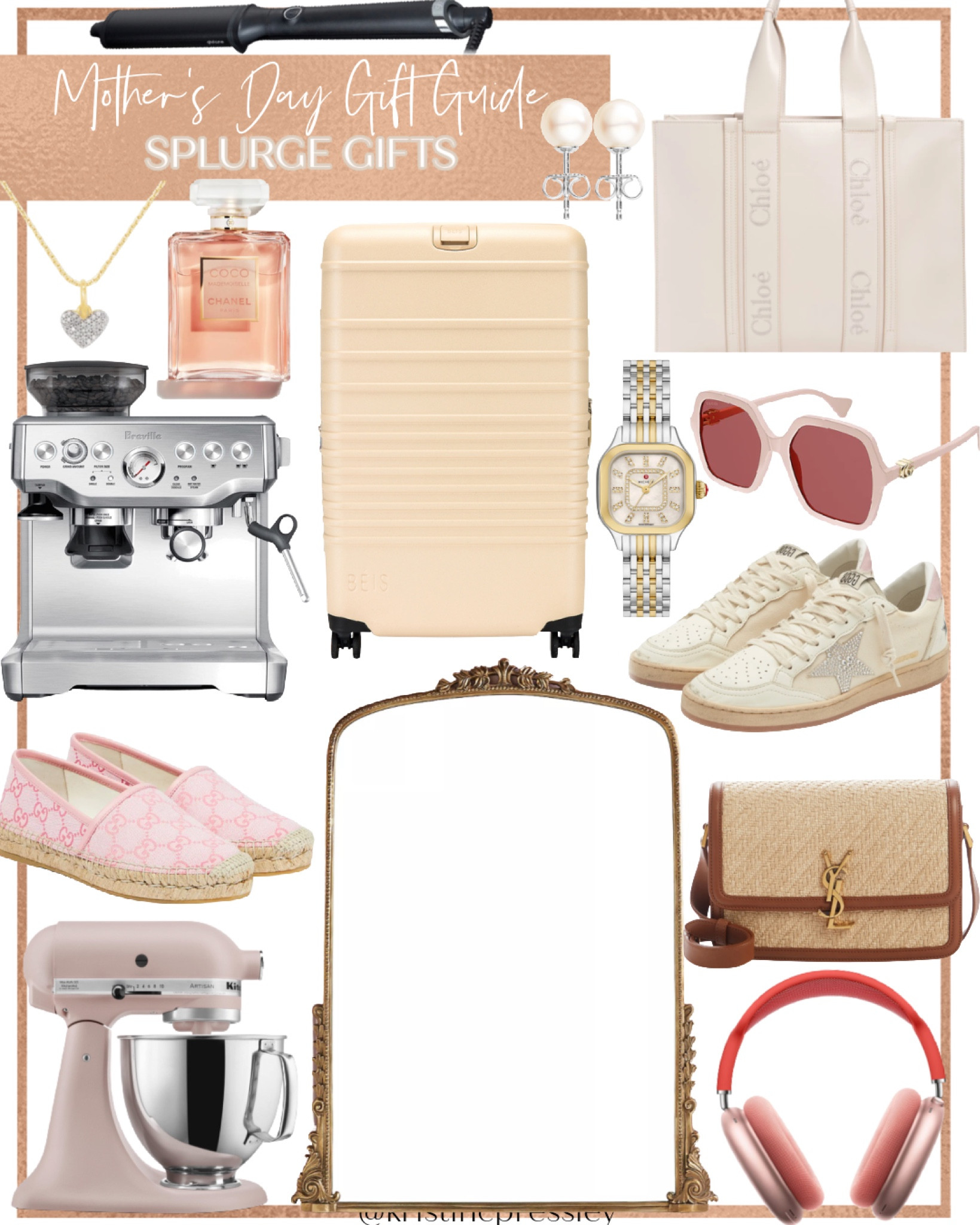 Mother’s Day gift guide. Splurge gifts. Golden goose sneakers. Designer shoes. Designer espadrilles. Pink espadrilles. Espresso maker. Home gifts. Kitchen gifts. KitchenAid mixer. Designer sunglasses. Pink sunglasses. Designer tote bag. Designer handbag. Summer handbag. Spring handbag. Designer perfume. Floral perfume. Pearl earrings. Closet. Staple pieces. Classic jewelry. Heart necklace. Designer watch. Dual tone watch. Classic pieces. Pink headphones. Must have gifts. Luxurious gifts. Designer gift.

#LTKGiftGuide #LTKitbag #LTKshoecrush