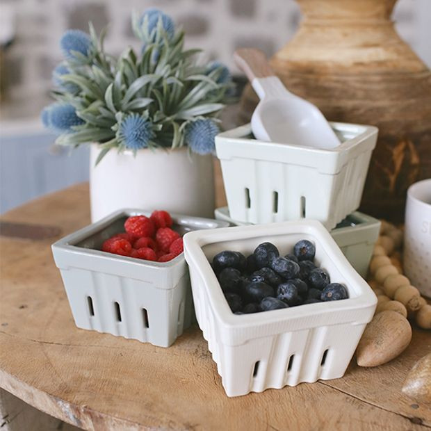 Stoneware Berry Basket Set of 4 | Antique Farm House