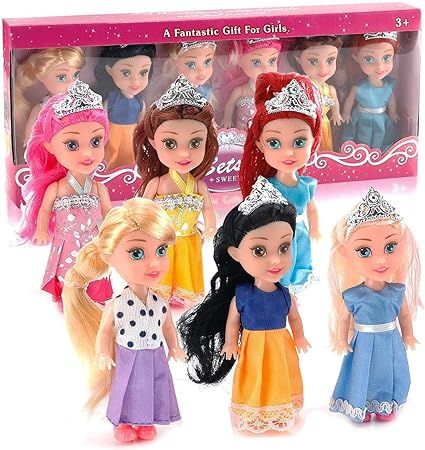 Liberty Imports 6 Pack Miniature Royal Princess Toddler Dolls with Dresses, Girls Imaginative Pre... | Amazon (US)