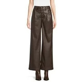 Time and Tru Women's Faux Leather Wide Leg Trousers, 31" Inseam for Regular, Sizes 2-20 - Walmart... | Walmart (US)