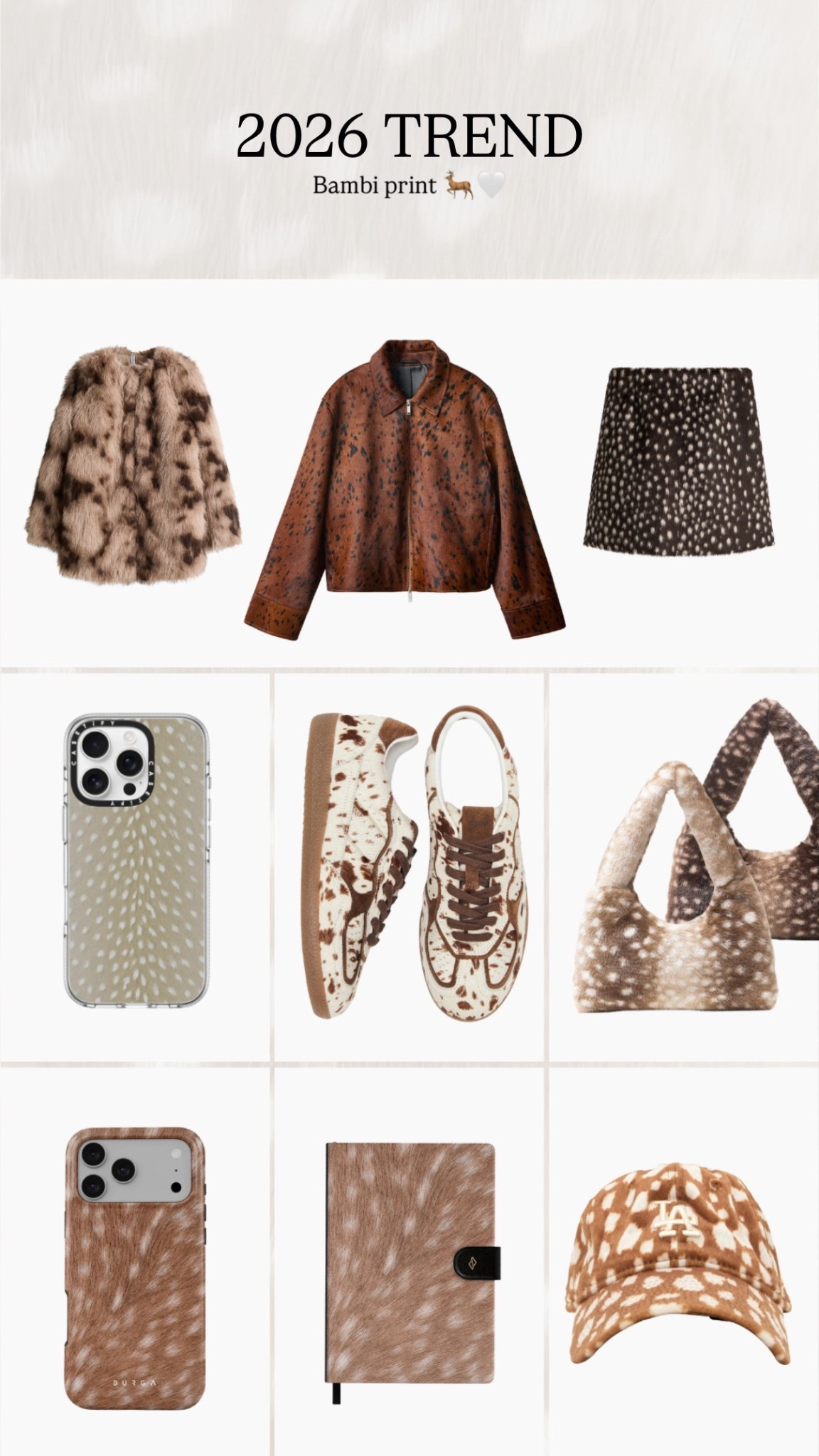 Bambi print is trending! 🦌🤍🫶🏽 Deer print, Fawn print 

#LTKspring #LTKeurope #LTKstyletip