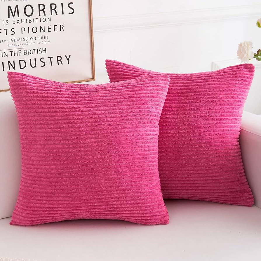 Yonous Throw Pillow Covers, Premium Corduroy Soft Square Cushion Cases Set, Decorative Pillows fo... | Amazon (US)