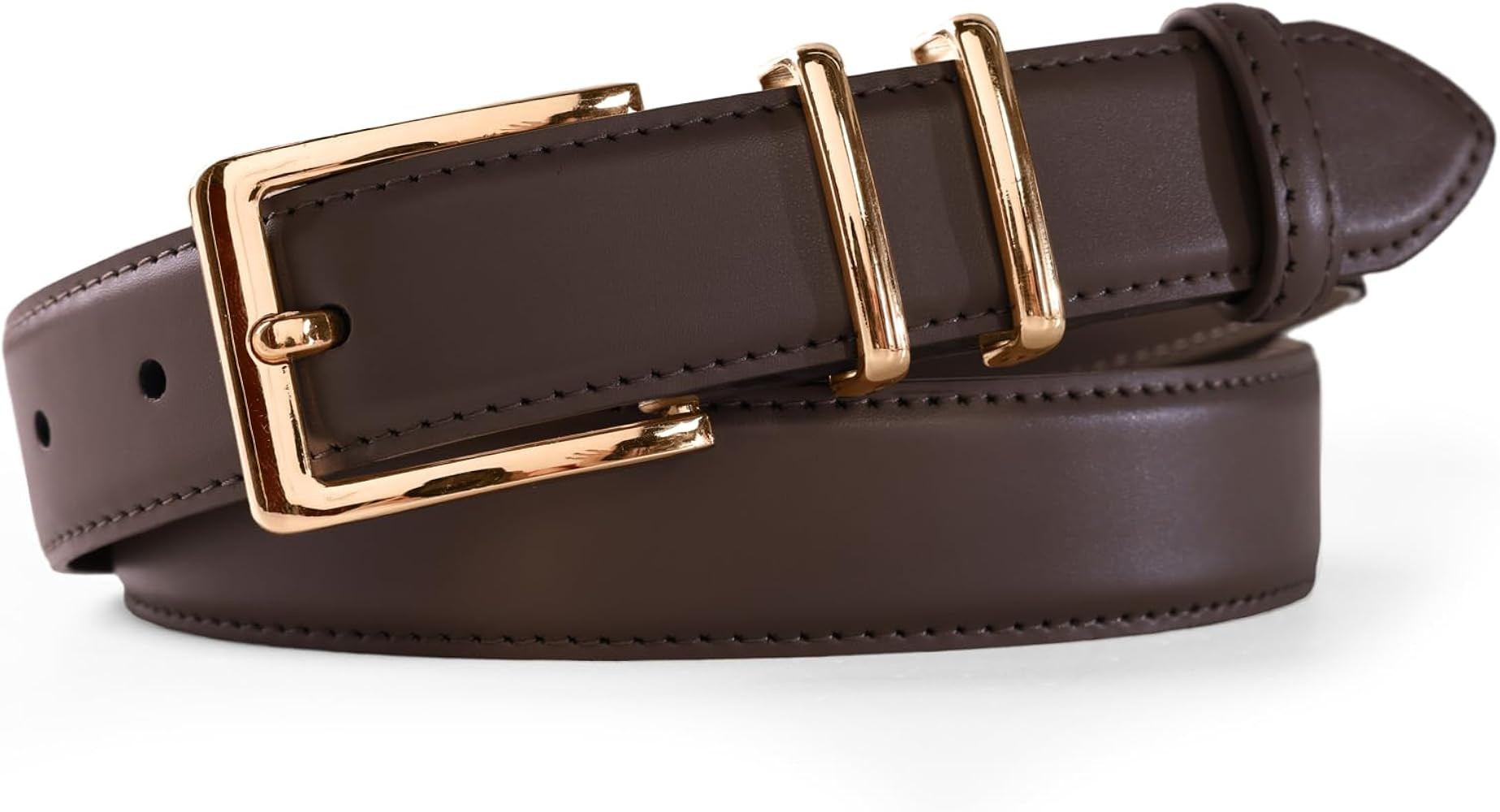 Scarlet Darkness Women Leather Belt with Gold Buckle Vintage Waist Belts | Amazon (US)