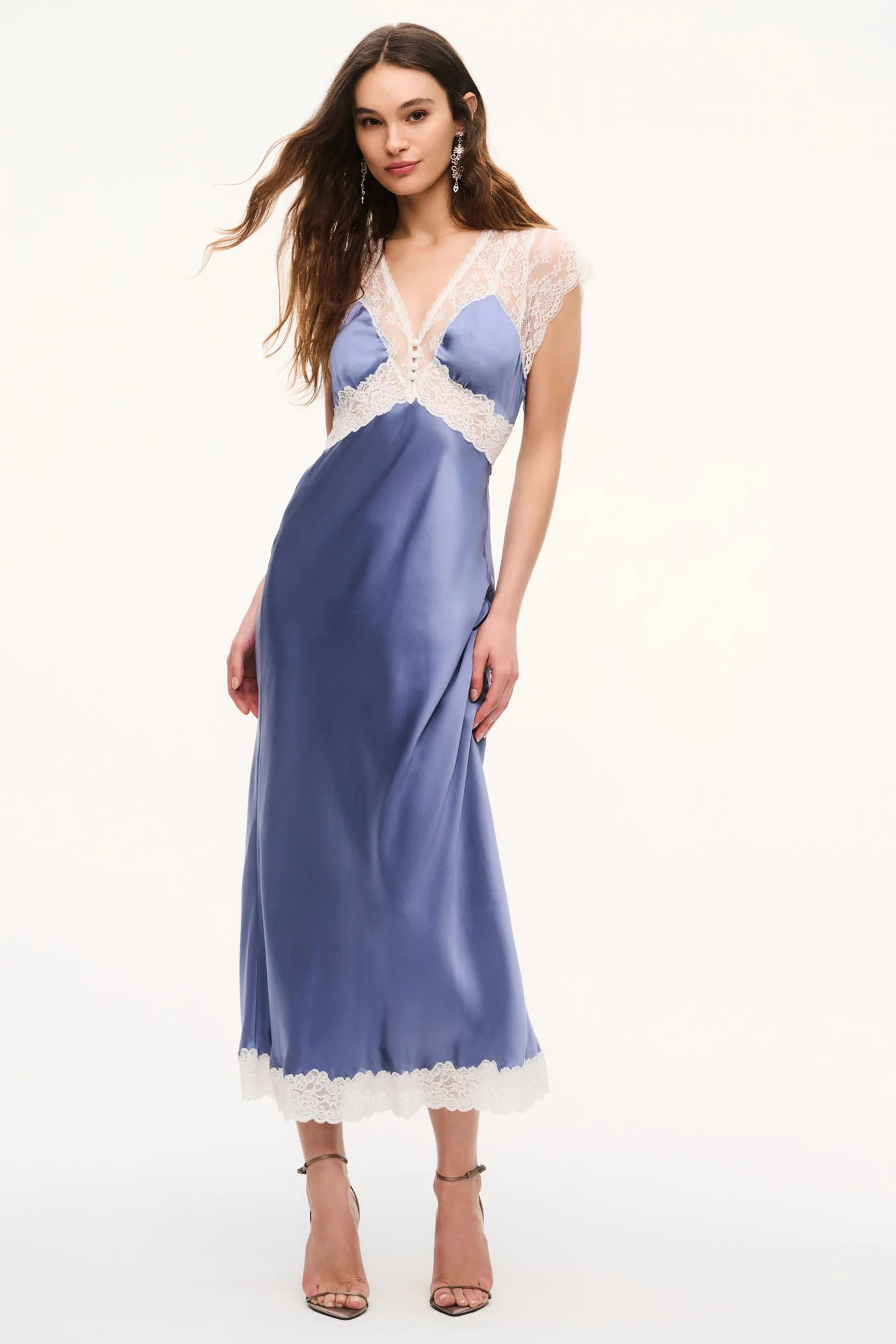 Vella Silk-Blend Lace Maxi Dress | LoveShackFancy
