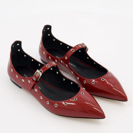 Red Leather Eyelet Shoes | TK Maxx