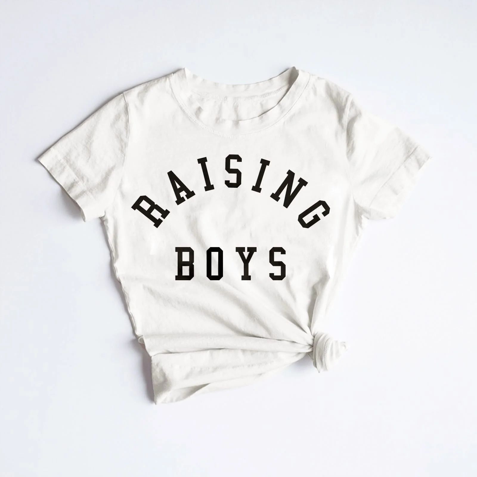 Womens Raising Boys T-Shirt in White - Ford And Wyatt | Ford and Wyatt