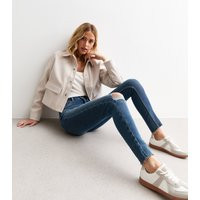 Women's Blue Vintage Tint Hallie Disco Ripped Super Skinny Jeans New Look | New Look (UK)