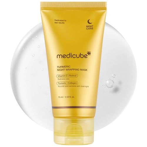 medicube Turmeric Overnight Wrapping Peel Off Mask - Nourishes dull, uneven skin with hydrolyzed collagen for glowing skin and improved elasticity. Korean skincare, 2.53 fl. oz. | Amazon (US)